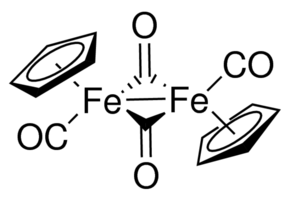 Dicarbonylcyclopentadienyl iron dimer - CAS:12154-95-9 - Cp2Fe2(CO)4, Fip dimer, [CpFe(CO)2]2, Bis(cyclopentadienyldicarbonyliron), Cyclopentadienyl iron(II) dicarbonyl dimer, Cyclopentadienyliron dicarbonyl dimer, Bis(cyclopentadienyl)tetracarbonyl-diiro